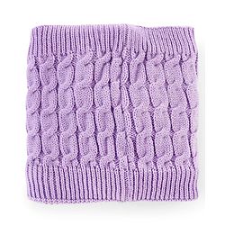 Pine Kids Knitted Solid Woollen Cap & Muffler Lilac - Diameter 18 cm