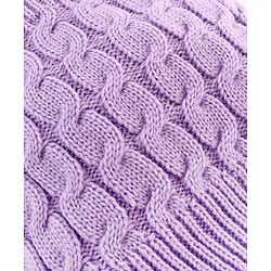 Pine Kids Knitted Solid Woollen Cap & Muffler Lilac - Diameter 18 cm