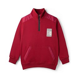 Pine Kids Looper Knit Winter Wear Solid Color T-Shirt & Joggers Set With Kangaroo Pocket - Maroon