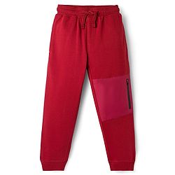 Pine Kids Looper Knit Winter Wear Solid Color T-Shirt & Joggers Set With Kangaroo Pocket - Maroon