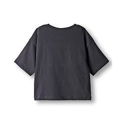 Pine Kids Single Jersey Knit Half Drop Shoulder Sleeves Top & Pant Set with Great Things Await Print - Black