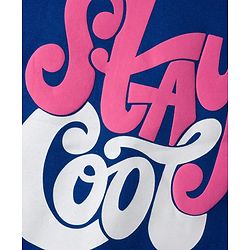 Pine Kids Single Jersey Knit Half Sleeves Top and Palazzo Set With Stay Cool Text Print - Blue