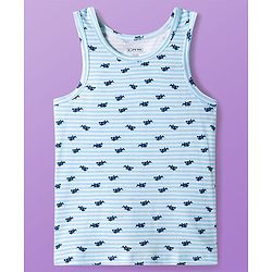 Pine Kids Cotton Knit Sleeveless Vests With Stripes & Sea Life Print Pack Of 3 (Colour May Vary)