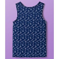 Pine Kids Cotton Knit Sleeveless Vests With Stripes & Sea Life Print Pack Of 3 (Colour May Vary)