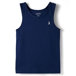Pine Kids Cotton Knit Sleeveless Solid Assorted Vests Pack of 3 - Aqua Blue Red & Navy Blue