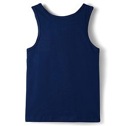 Pine Kids Cotton Knit Sleeveless Solid Assorted Vests Pack of 3 - Aqua Blue Red & Navy Blue