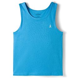 Pine Kids Cotton Knit Sleeveless Solid Assorted Vests Pack of 3 - Aqua Blue Red & Navy Blue