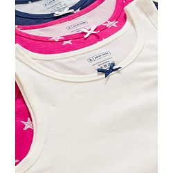 Pine Kids Cotton Knit Sleeveless Vests With Star Print Pack Of 3 (Colour May Vary)