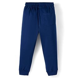 Pine Kids Single Jersey Knit Half Sleeves T-Shirt & Lounge Pant Set With Text Print - Lime Green & Navy Blue