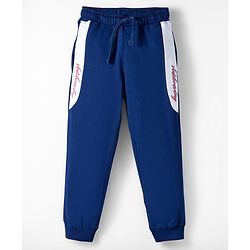 Pine Kids Single Jersey Knit Half Sleeves T-Shirt & Lounge Pant Set With Text Print - Lime Green & Navy Blue