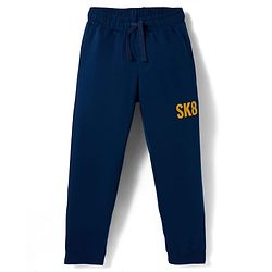 Pine Kids Single Jersey Knit Half Sleeves T-Shirt and Joggers Set with Skate Jam Text Print - Yellow & Navy Blue