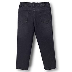 Pine Kids Denim Full Length Washed Jeans With Text Print - Black