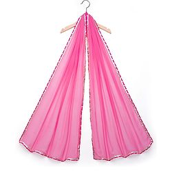 Pine Kids Cotton Woven Three Fourth Sleeves Kurta Salwar & Dupatta Set with Floral Print - Pink
