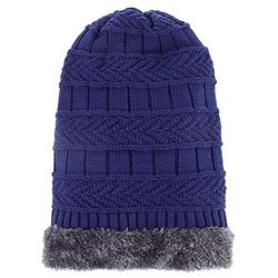 Pine Kids Knit Woollen Cap Cloves & Muffler Set Navy Blue - Diameter 18 cm