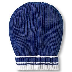 Pine Kids Knit Woollen Cap Muffler & Gloves Set With Stripes Navy Blue - Diameter 18 cm
