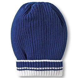 Pine Kids Knit Woollen Cap Muffler & Gloves Set With Stripes Navy Blue - Diameter 18 cm