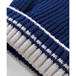 Pine Kids Knit Woollen Cap Muffler & Gloves Set With Stripes Navy Blue - Diameter 18 cm