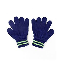 Pine Kids Knit Woolen Cap & Cloves Set Navy Blue - Diameter 18 cm
