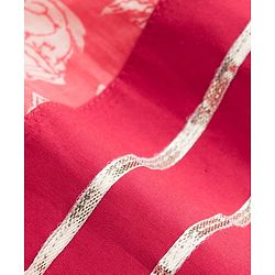 Pine Kids Cotton Woven Half Sleeves Kurta Churidar & Dupata Set With Floral Print - Coral