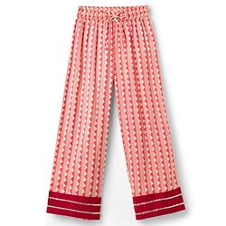 Pine Kids Cotton Woven Half Sleeves Kurta Churidar & Dupata Set With Floral Print - Coral