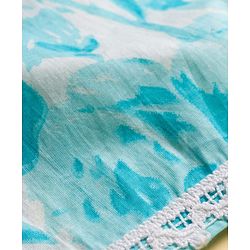 Pine Kids Cotton Woven Three Fourth Sleeves Kurta Churidar & Dupatta Set With Floral Print - Light Blue