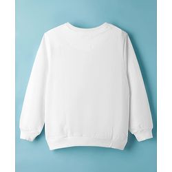 Pine Kids Cotton Knit Full Sleeves Sweatshirt with Floral Print - White