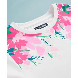 Pine Kids Cotton Knit Full Sleeves Sweatshirt with Floral Print - White