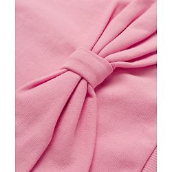 Pine Kids Knit Full Sleeves Hooded Sweatshirt With Bow Applique - Pink