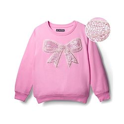 Pine Kids Cotton Knit Full Sleeves Sweatshirt With Sequin Detailing - Pink