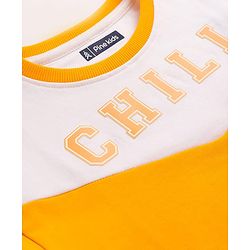 Pine Kids Cotton Knit Full Sleeves Cut & Sew Sweatshirt with Text Graphic - Yellow