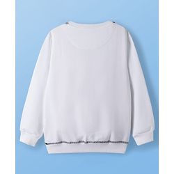 Pine Kids Cotton Knit Full Sleeves Sweatshirt With Text Print - White