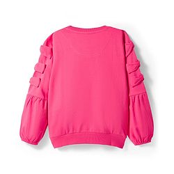 Pine Kids Cotton Knit Full Sleeves Sweatshirt With Los Angeles Text Print - Pink