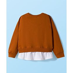 Pine Kids Cotton Knit Full Sleeves Sweatshirt With Perfect Text Print - Brow & White