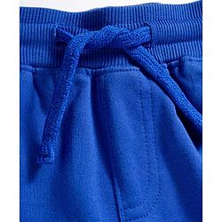Pine Kids Knit Full Length Text Printed Lounge Pant With Cut & Sew Design - Navy Blue