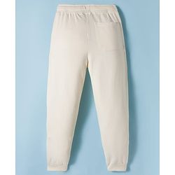 Pine Kids Fleece Knit Full Length Lounge Pant With Text Print - Ivory