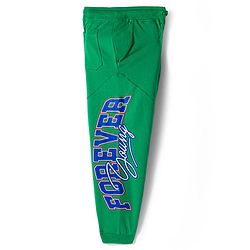 Pine Kids Terry Knit Full Length Lounge Pant With Text print - Green