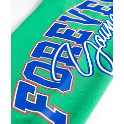 Pine Kids Terry Knit Full Length Lounge Pant With Text print - Green
