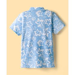 Pine Kids Marvel Single Jersey Knit Half Sleeves Shirt With T-Shirt & Captain America Graphics - Blue