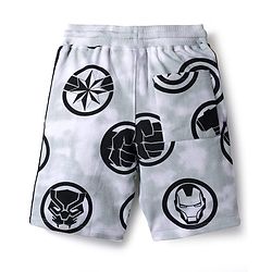 Pine Kids Marvel Single Jersey Knit Half Sleeves T-Shirt & Short Set With Avengers Graphics - Light Grey