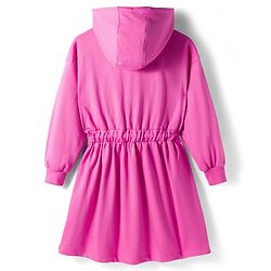 Pine Kids Cotton Knit Full Sleeves Sweatshirt Dress With Text Print - Dark Pink