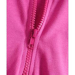 Pine Kids Cotton Knit Full Sleeves Sweatshirt Dress With Text Print - Dark Pink