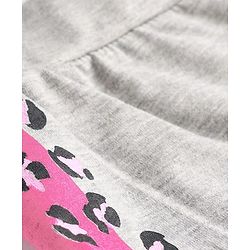 Pine Kids Knit Full Length Leggings with Cheetah Print - Grey