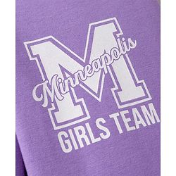 Pine Kids Cotton Lycra Knit Full Length Leggings With Minneapolis Print - Lavender