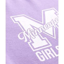 Pine Kids Cotton Lycra Knit Full Length Leggings With Minneapolis Print - Lavender