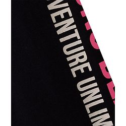 Pine Kids Cotton Lycra Knit Full Length Leggings With Text Print - Black