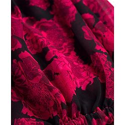 Pine Kids Half Sleeves Woven Top and Inner T-Shirt With Floral Print - Dark Pink & Black