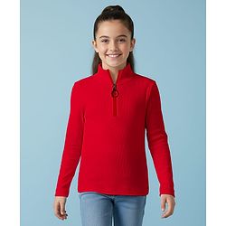 Pine Kids Cotton Lycra Knit Full Sleeves Solid Color High Neck Top - Black