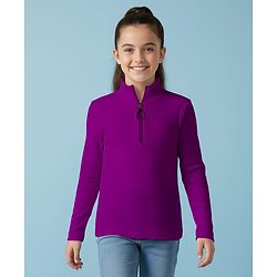 Pine Kids Cotton Lycra Knit Full Sleeves Solid Color High Neck Top - Black