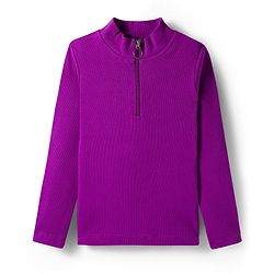Pine Kids Cotton Lycra Knit Full Sleeves Solid Color High Neck Top - Black