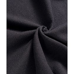Pine Kids Cotton Knit Half Puffed Sleeves Solid Color Top - Black